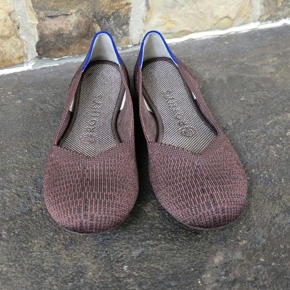 Rothys 7.5 Truffle Python Flats Shoes Retired - Picture 5 of 11